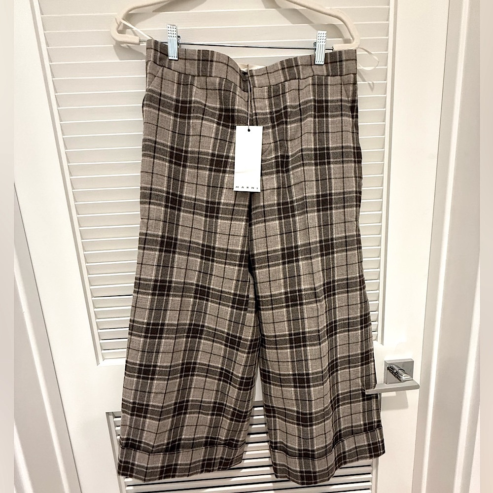 Marni Plaid Wide-Leg Trousers